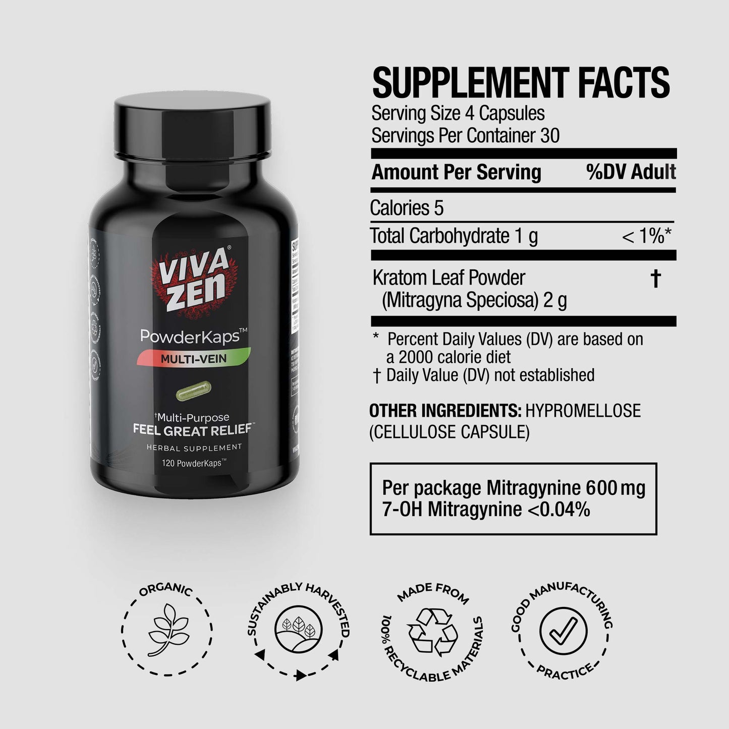 VIVAZEN PowderKaps - Multi-Vein (120ct) - Single Units